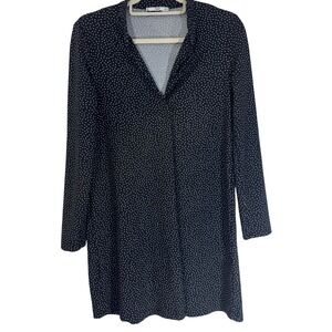 MNG Mango Basics Women‎ Black Polka Dot Long Sleeve Mini Dress Size S / USA 4